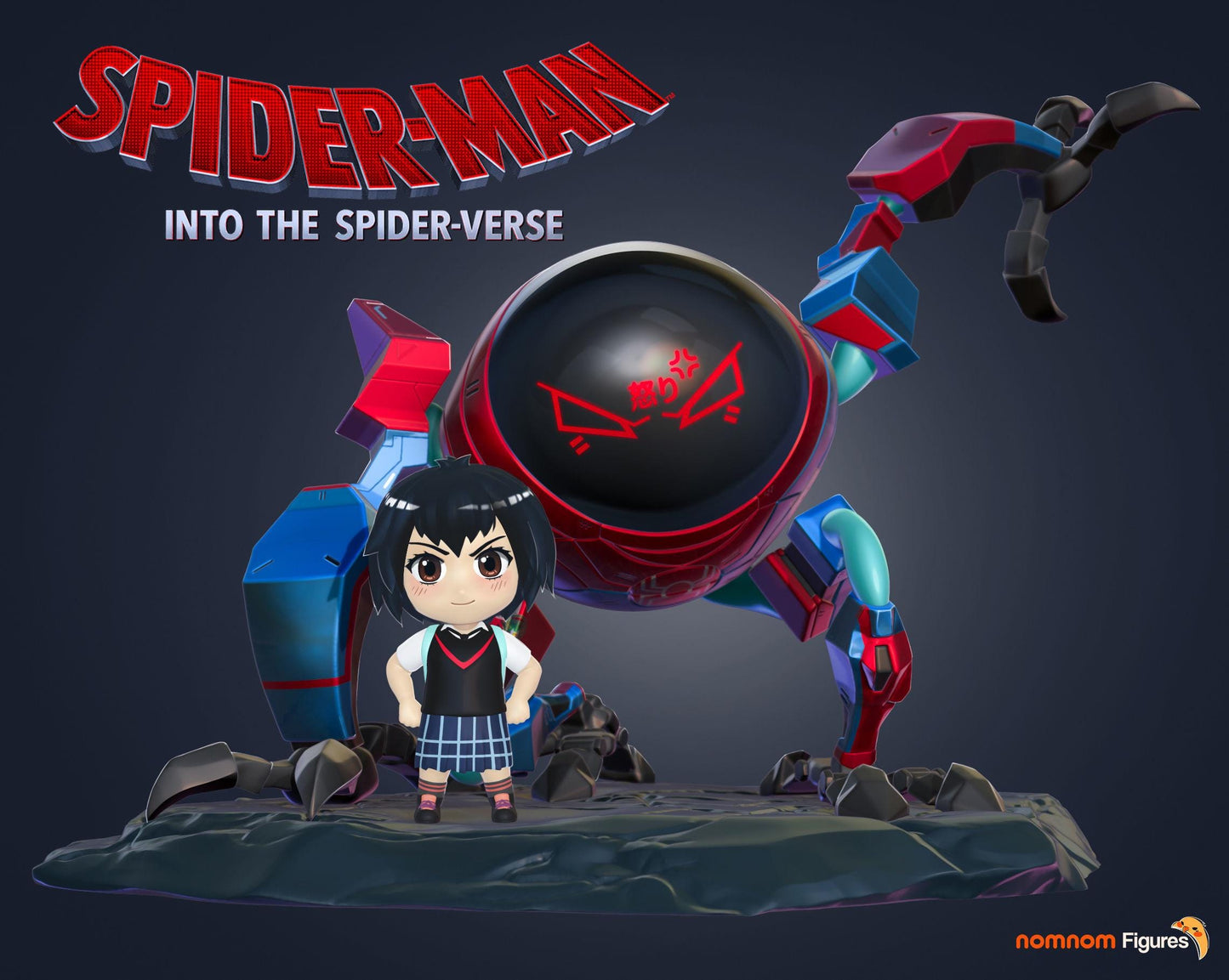 Chibi Peni Parker and SP//dr | Resin Model Kit | DIY Into the Spiderverse Mecha Diorama
