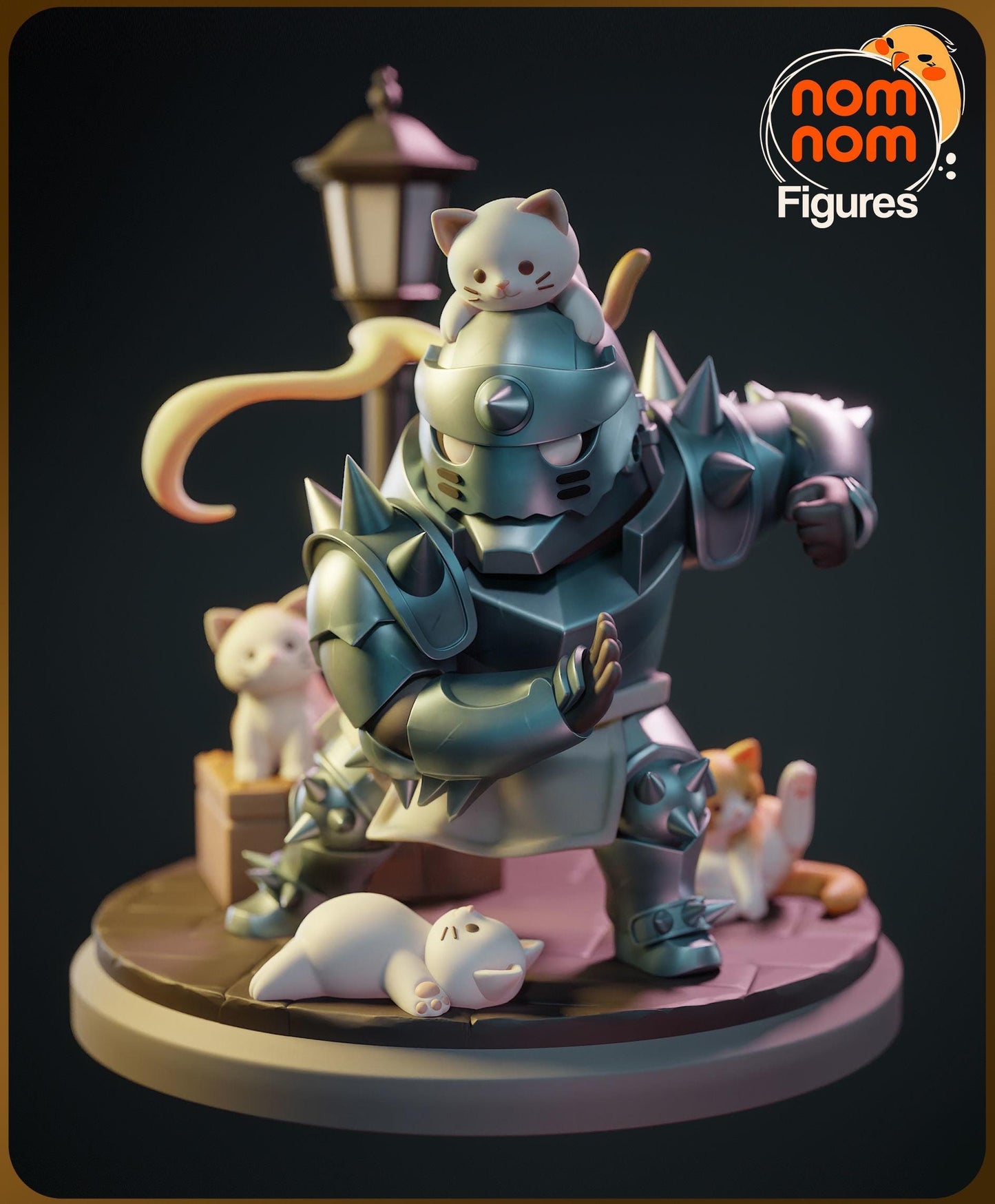 Chibi Alphonse Elric | 3-Inch Resin Model Kit | DIY Fullmetal Alchemist Cat Swarm Scene