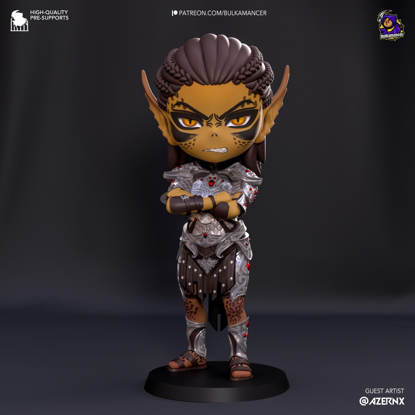 Chibi Lae'zel | 4-Inch Resin Model Kit | BG3 Baldur's Gate Githyanki Fighter