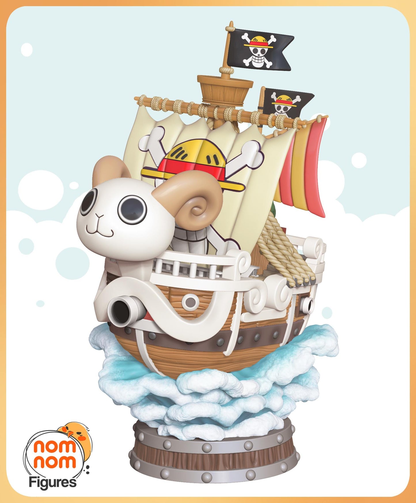 Chibi Going Merry | 4-Inch Resin Model Kit | DIY One Piece Miniature Ship Sailing