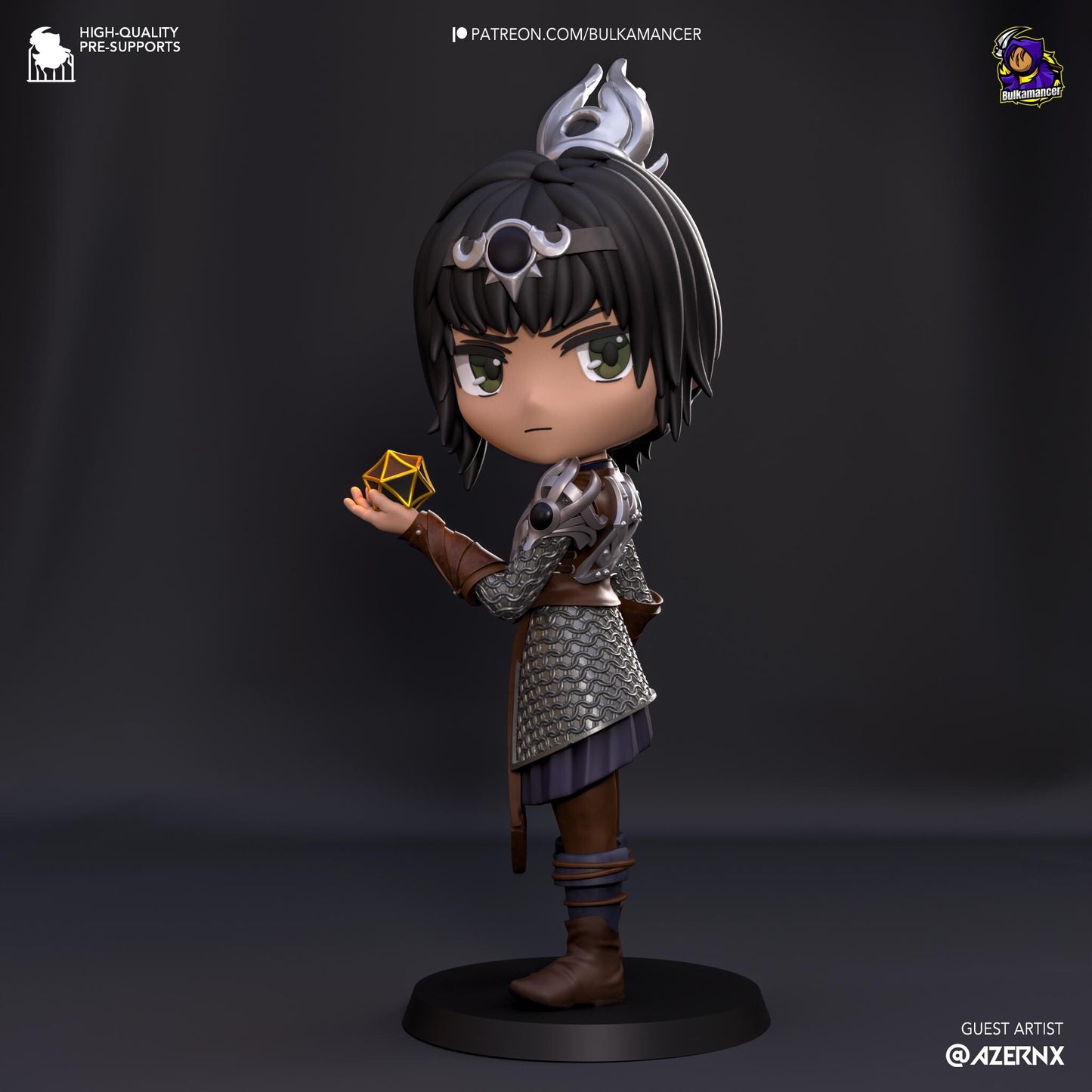 Chibi Shadowheart | 4-Inch Resin Model Kit | BG3 Baldur’s Gate Cleric of Shar Companion