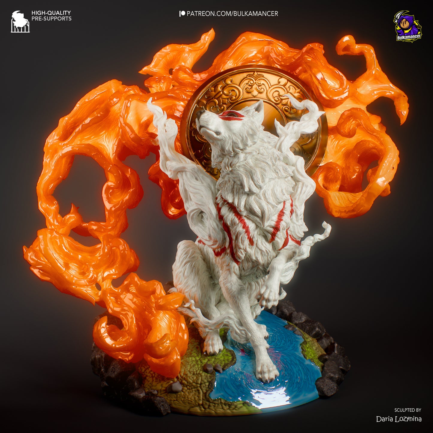 Amaterasu | 7-Inch Resin Model Kit | DIY Okami Wolf Goddess of the Sun