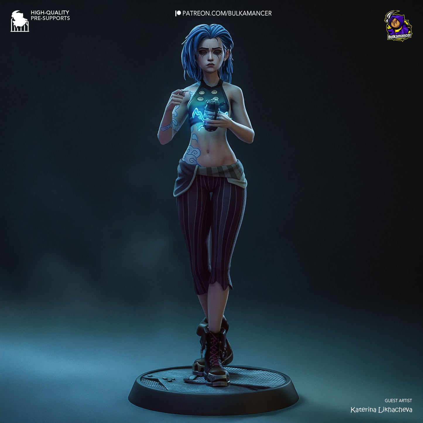 Broken Jinx | 9.5-Inch Resin Model Kit | Arcane Hextech Mayhem in Zaun
