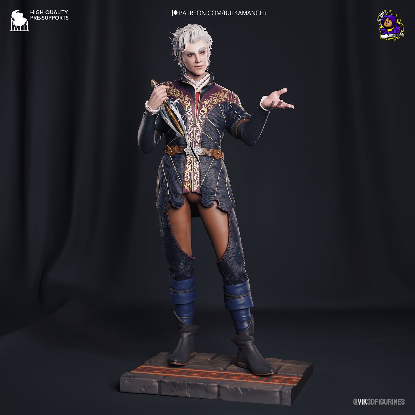 Astarion | Resin Model or Bust Kit | DIY Baldur's Gate 3 Vampire Spawn