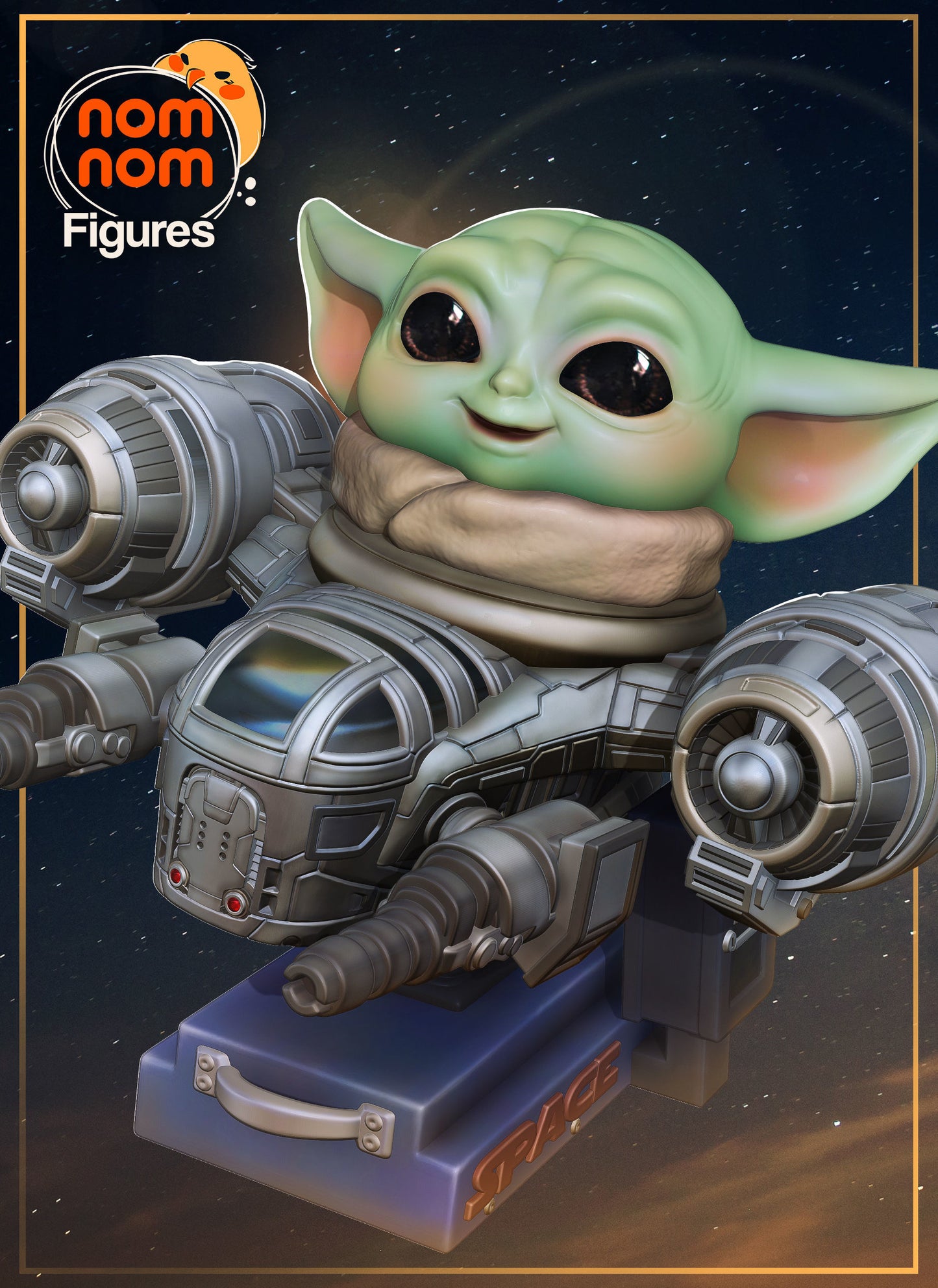 Chibi Grogu | 3" Resin Model Kit | DIY Razor Crest Flight Scene