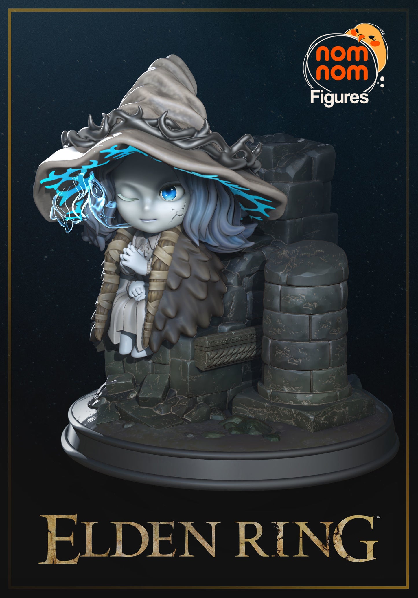 Chibi Ranni | 3" Resin Model Kit | DIY Elden Ring Goddess of the Dark Moon