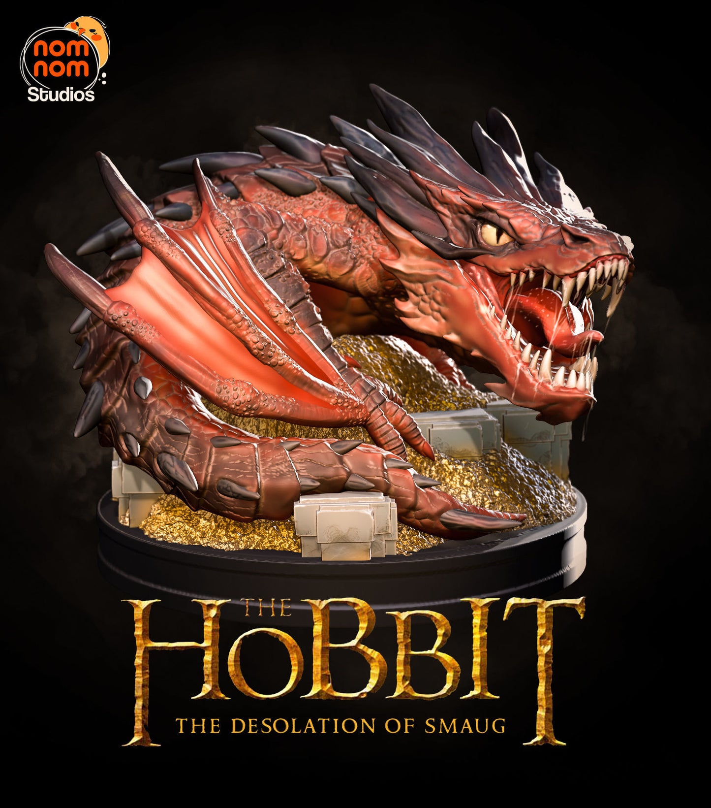 Chibi Smaug | 2.5" Resin Model Kit | DIY The Hobbit Dragon on Gold Pile