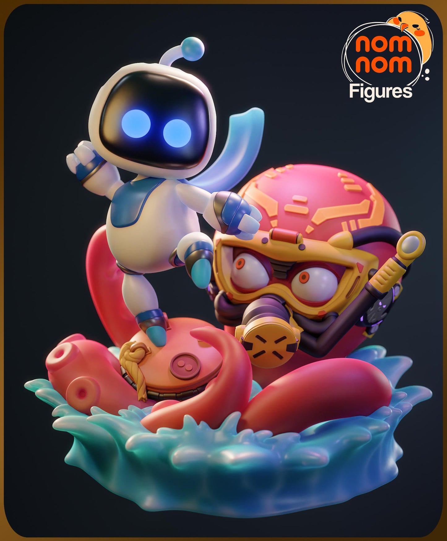Astro Bot vs Waco Taco Battle Diorama | 3.5-Inch Resin Model Kit | DIY Model Kit