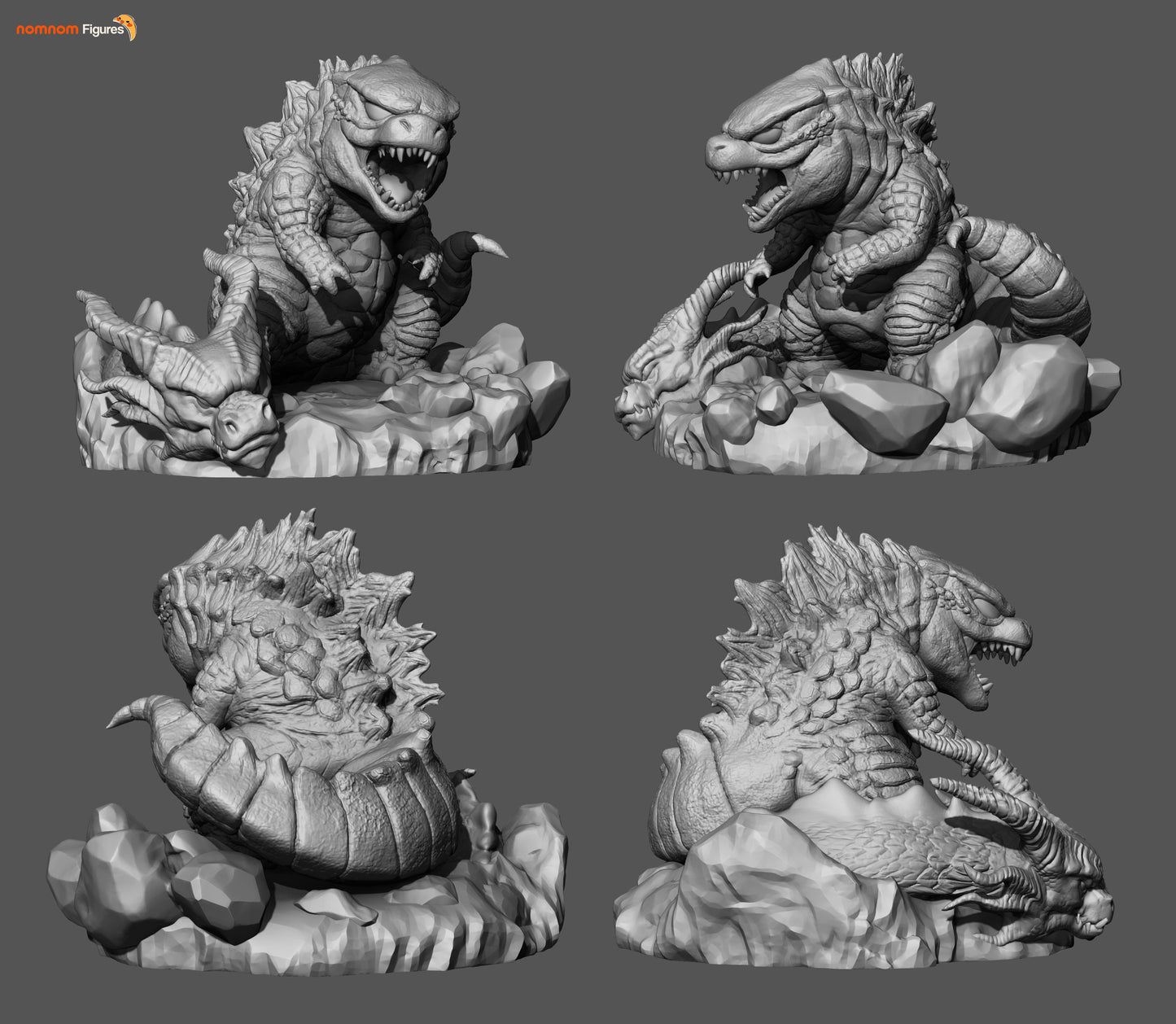 Chibi King Kong vs. Godzilla | 4-Inch Resin Model Kit | DIY Chibi Kaiju Face-Off