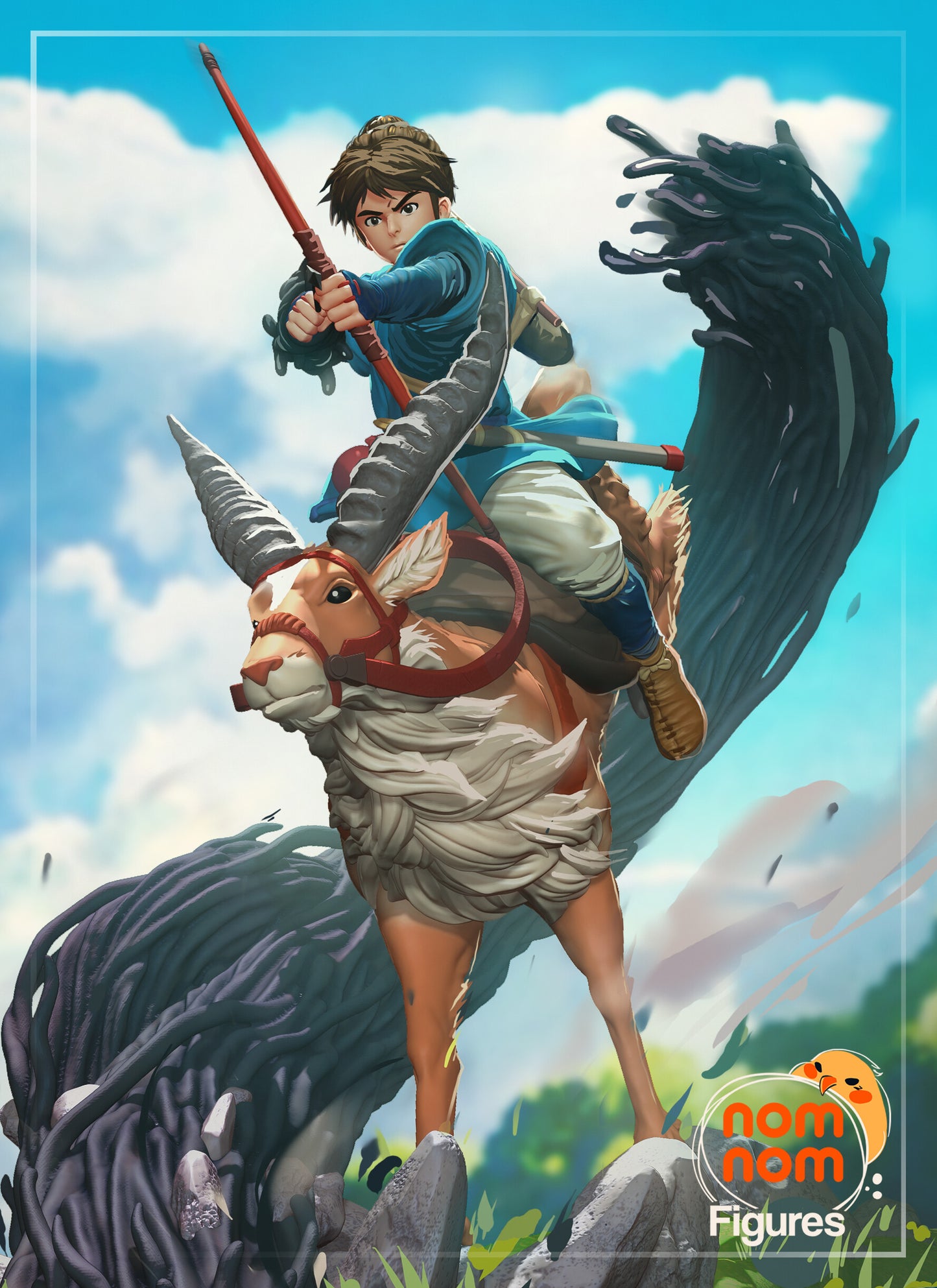Ashitaka | 9.5-Inch Resin Model Kit | DIY Princess Mononoke Cursed Prince