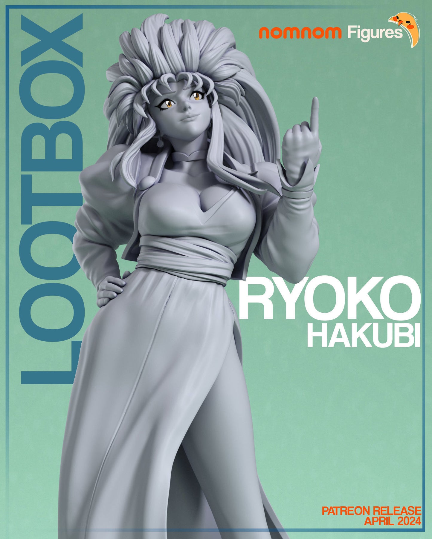 Ryoko | 8-Inch Resin Model Kit | DIY Tenchi Muyo Space Pirate