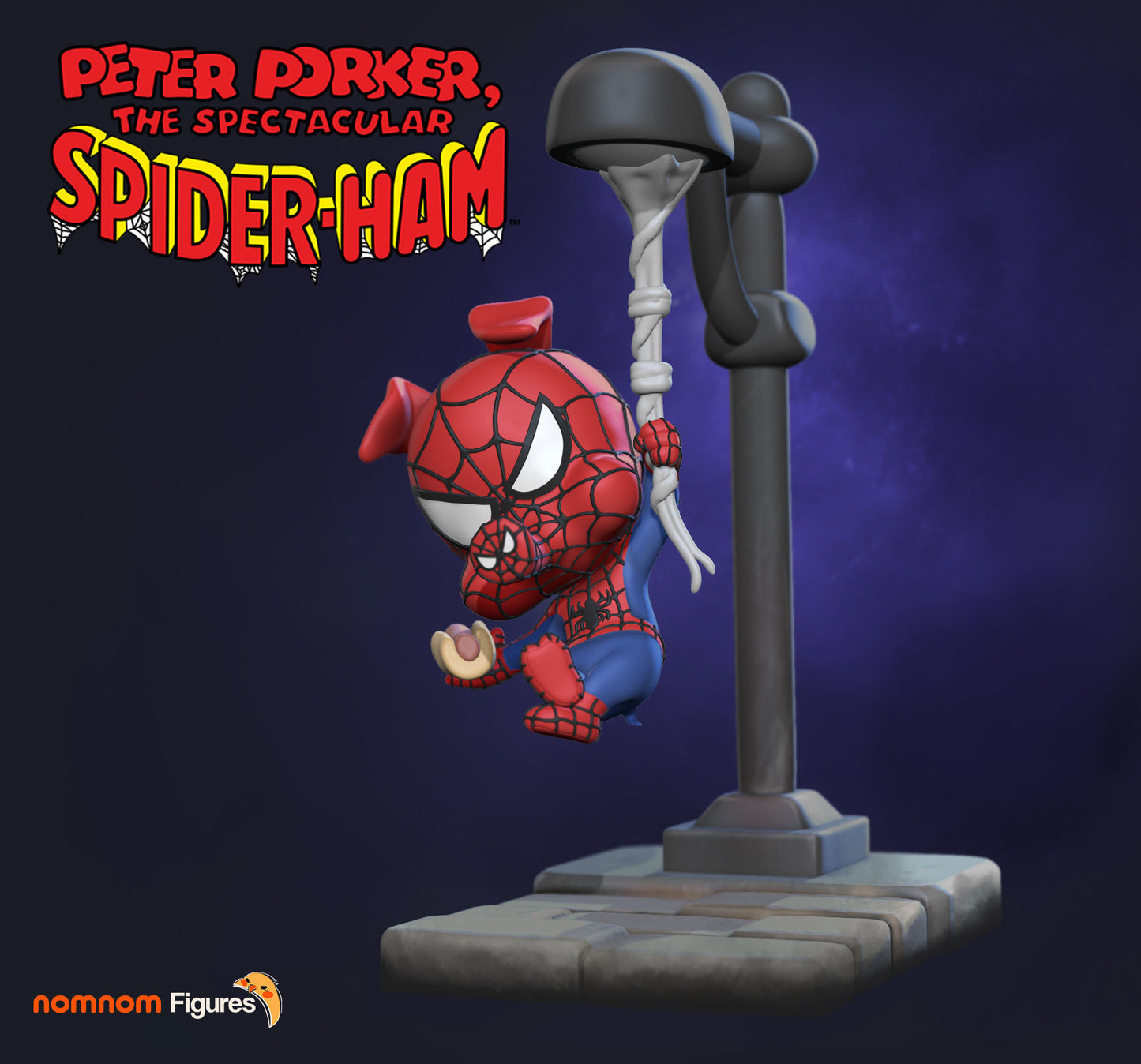 Chibi Spider-Ham | 4-Inch Unpainted Resin Model Kit | DIY Spider-Verse Peter Porker
