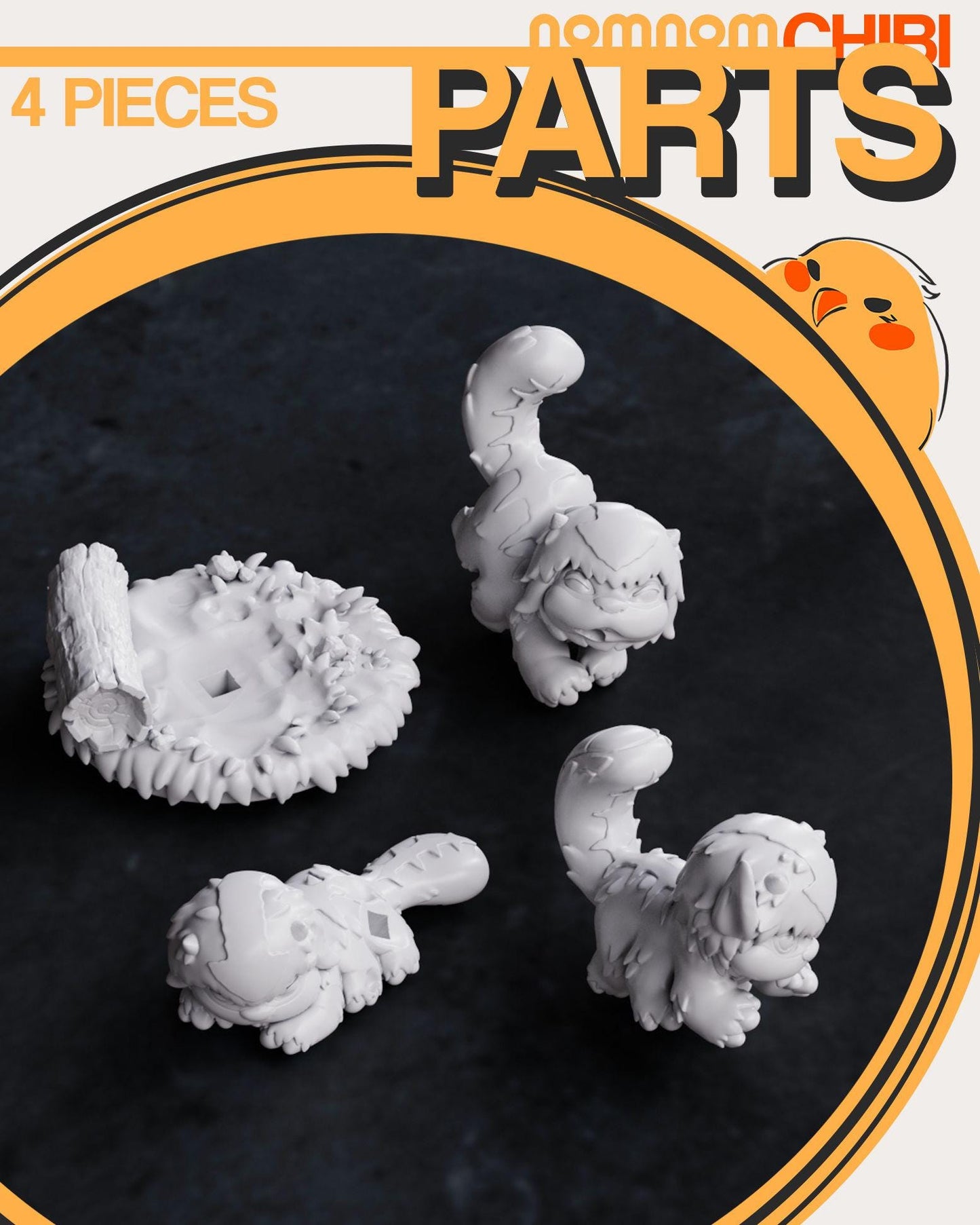 Chibi Baby Sky Bison Trio | 3-Inch Resin Model Kit | DIY Avatar: The Last Airbender Floating Creatures