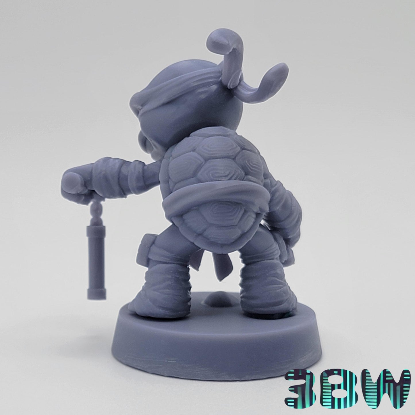 Chibi Michelangelo | 2-Inch Resin Model Kit | DIY TMNT Party Turtle with Nunchucks