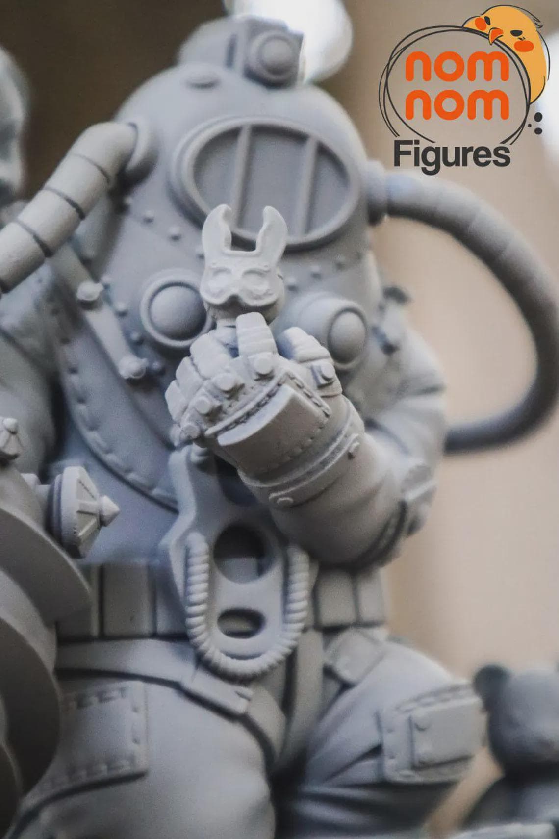 Chibi Big Daddy and Little Sister | 4.5-Inch Resin Model Kit | DIY BioShock Duo