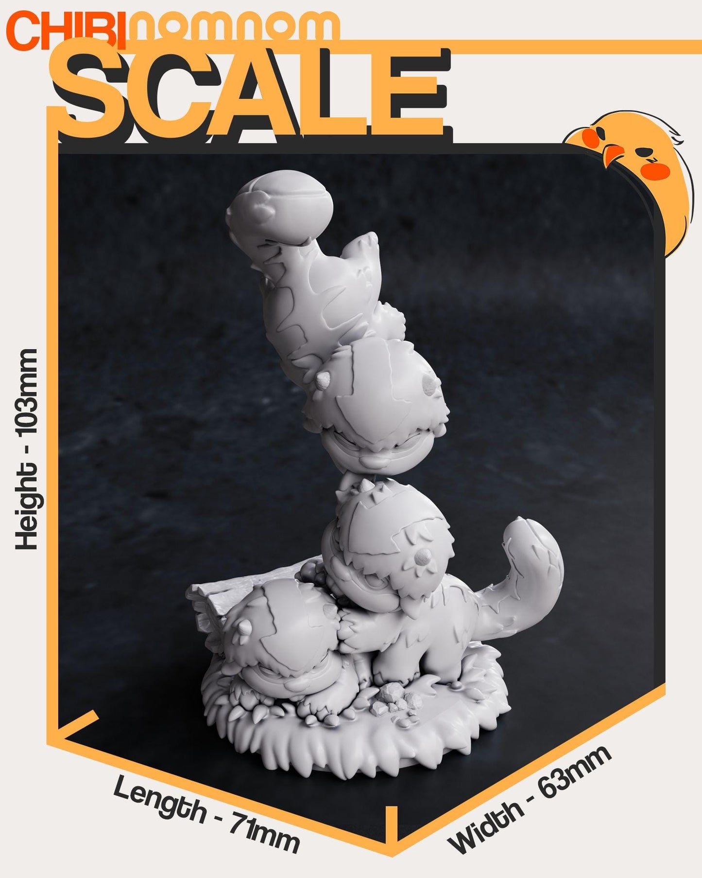 Chibi Baby Sky Bison Trio | 3-Inch Resin Model Kit | DIY Avatar: The Last Airbender Floating Creatures