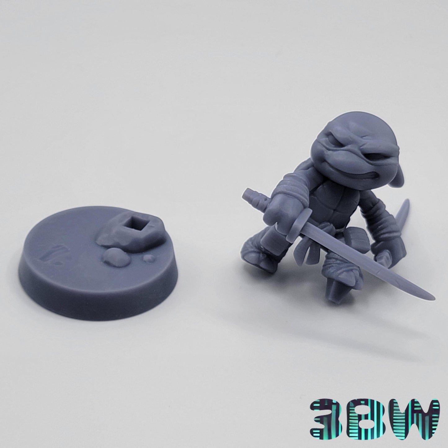 Chibi Leonardo | 2-Inch Resin Model Kit | DIY TMNT Leader Turtle with Katanas