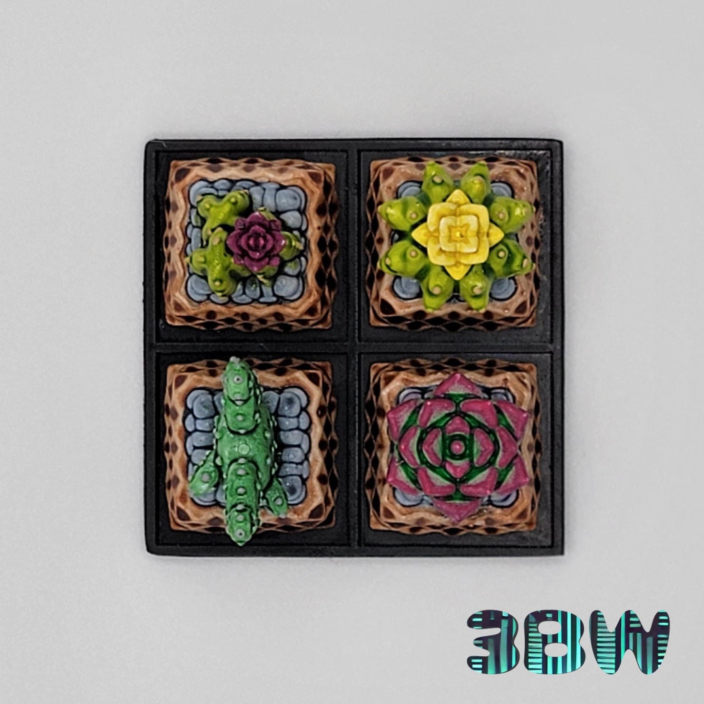 Cactus Keycap Set | Handpainted Resin Artisan Caps | Cherry MX | Succulents