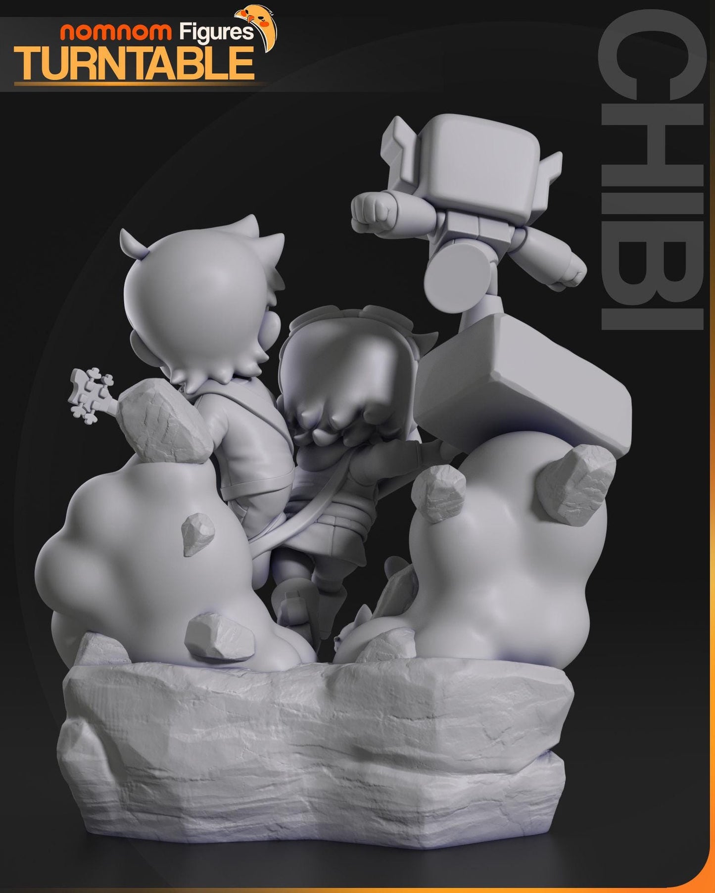 Chibi Ramona Flowers and Scott Pilgrim | 3.5-Inch Resin Model Kit | DIY Team Pose - Prep for Battle