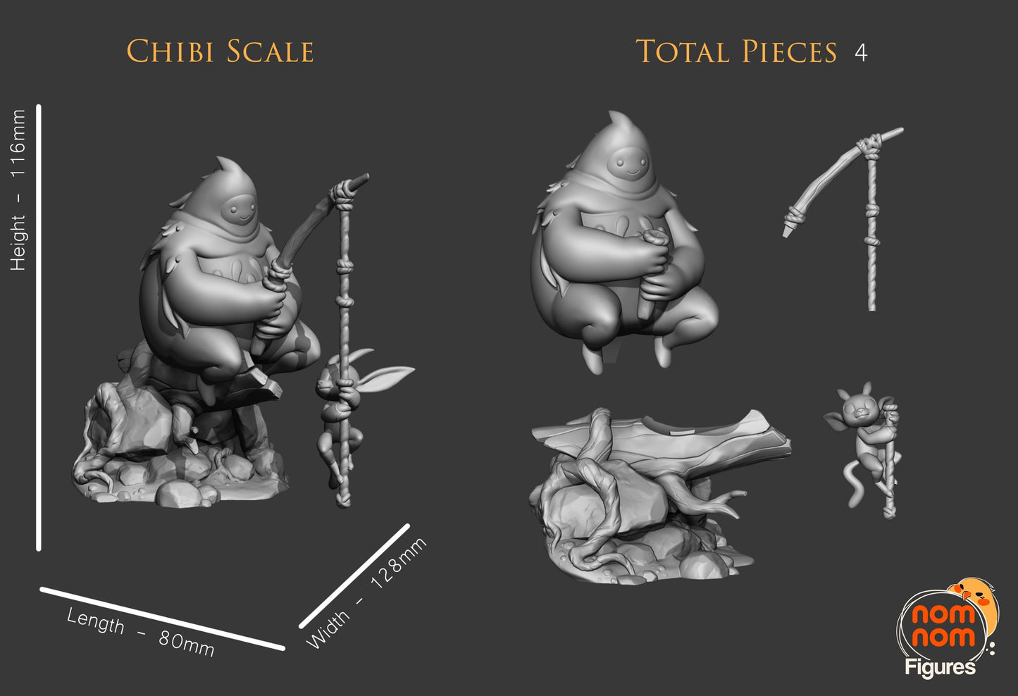 Ori and Naru | 4.5-Inch Resin Model Kit | DIY Fishing in the Blind Forest Scene