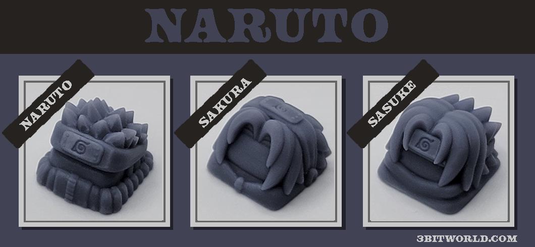 Naruto Keycap Set | Unpainted Resin Artisan Caps  | Cherry MX | Naruto, Sasuke, Sakura