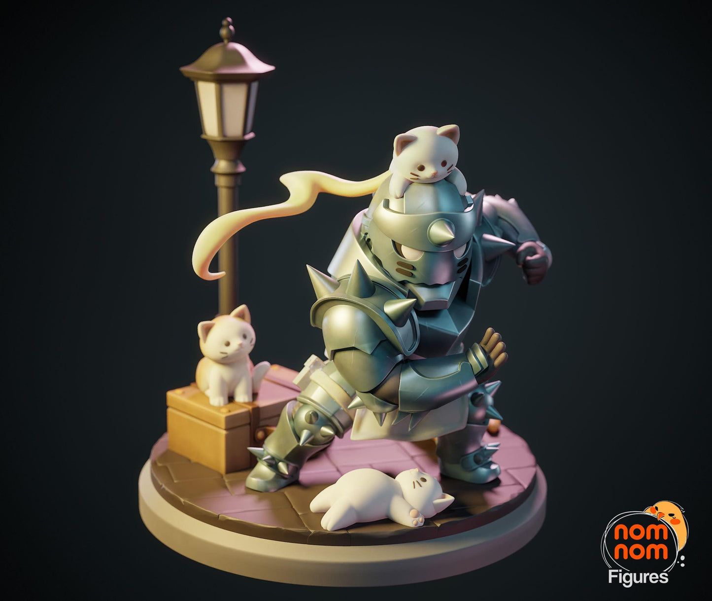Chibi Alphonse Elric | 3-Inch Resin Model Kit | DIY Fullmetal Alchemist Cat Swarm Scene