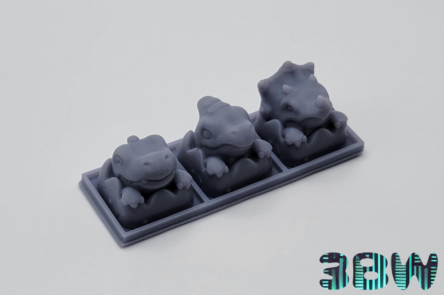 Baby Dinosaur Keycap Set | Unpainted Resin Artisan Caps | Cherry MX | Triceratops, T-Rex, Parasaurolophus