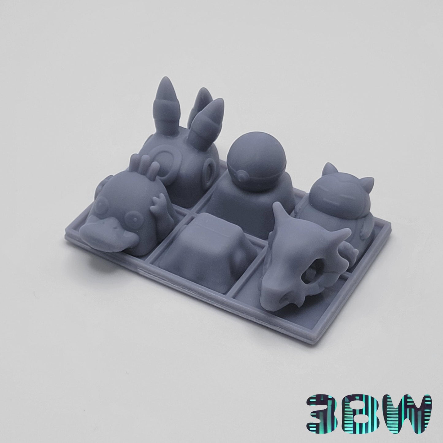 Pokemon Keycap Set | Unpainted Resin Artisan Caps | Cherry MX | Cubone, Snorlax, Psyduck, Ditto, Umbreon