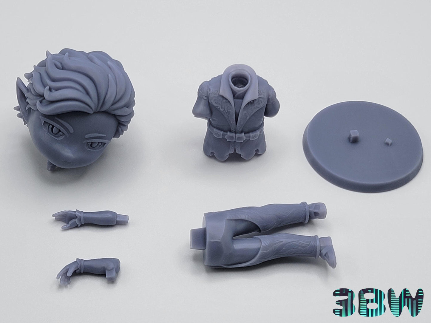 Chibi Astarion | 4-Inch Resin Model Kit | BG3 Baldur's Gate Vampire Rogue Companion