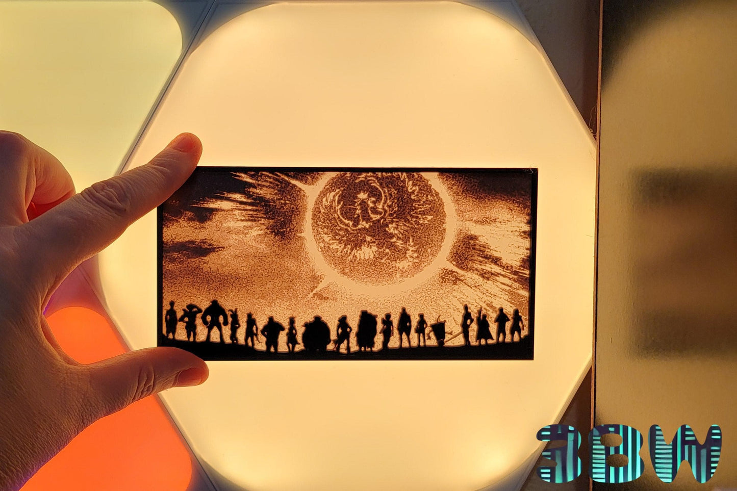 Keyframe Borderlands 3 Lithopane Tribute - Firehawk Memorial Scene | 3D Printed Scene