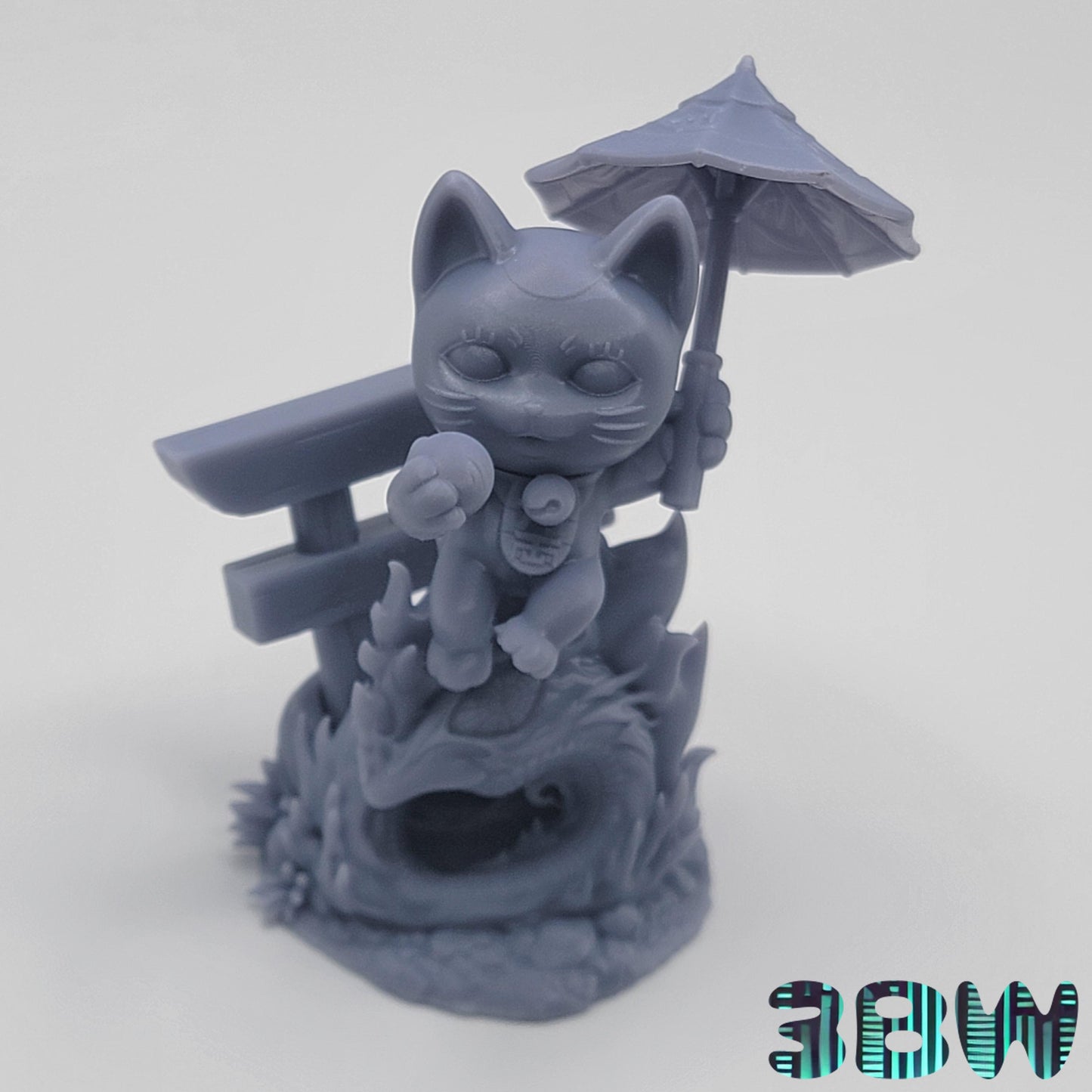 Chibi Turbo Granny Cat | 3-Inch Resin Model Kit | DIY Dandadan Lucky Cat Scene