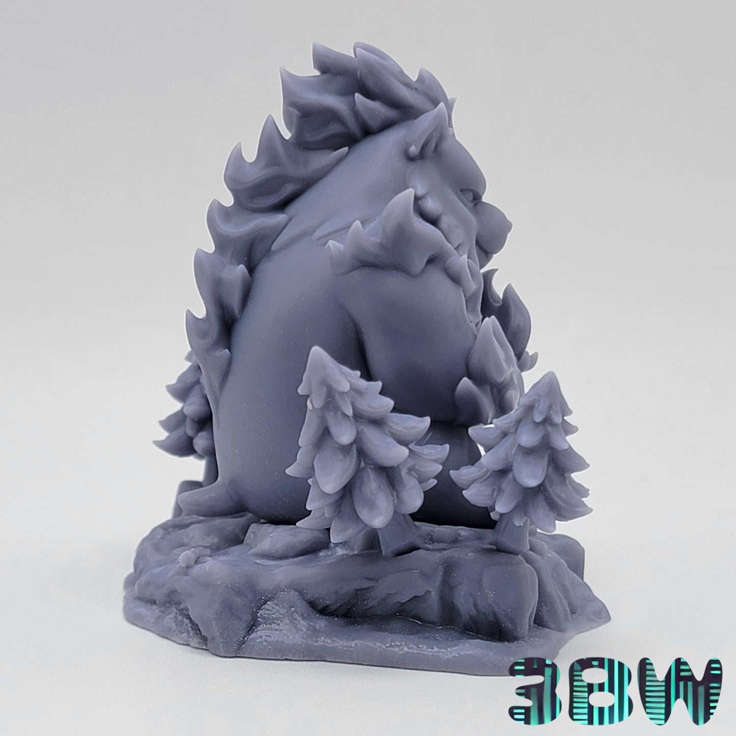 Chibi Tank | 3-Inch Resin Model Kit | Solo Leveling Shadow Bear in Forest Scene