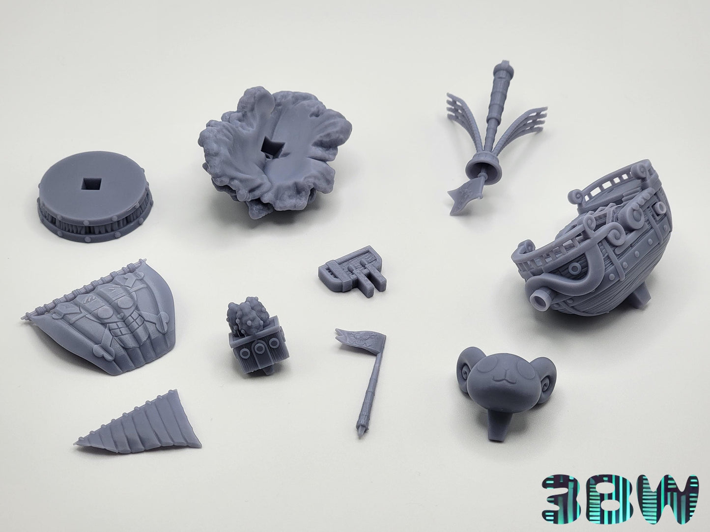 Chibi Going Merry | 4-Inch Resin Model Kit | DIY One Piece Miniature Ship Sailing