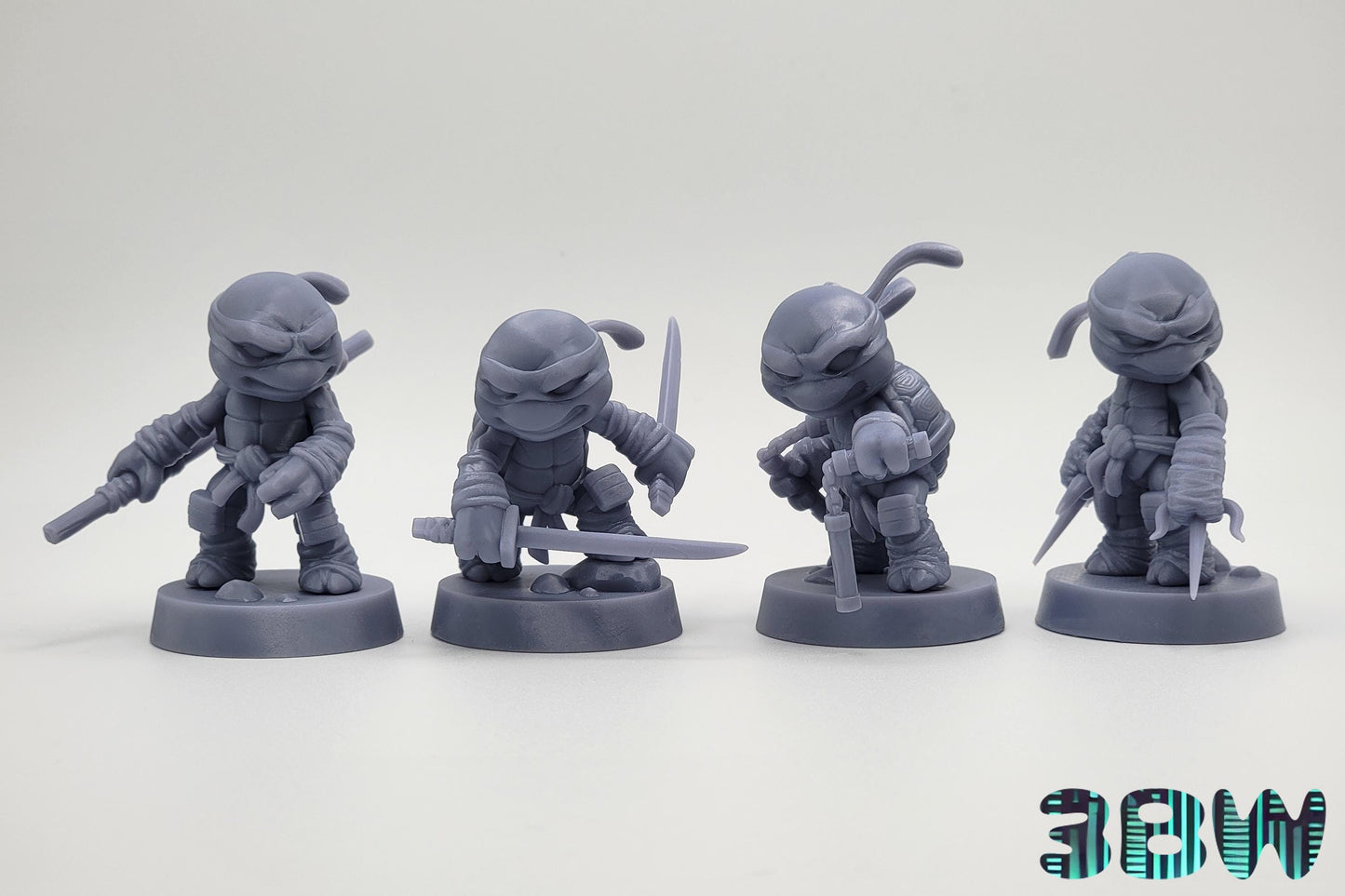 Chibi TMNT Set | 2-Inch Resin Model Kit | DIY TMNT Set | Teenage Mutant Ninja Turtles