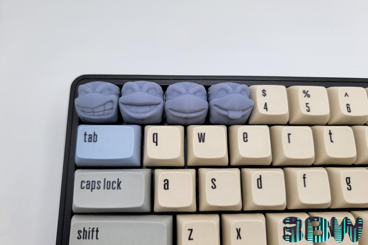 TMNT Keycap Set | Unpainted Resin Artisan Caps | Cherry MX | Leonardo, Donatello, Raphael, Michelangelo