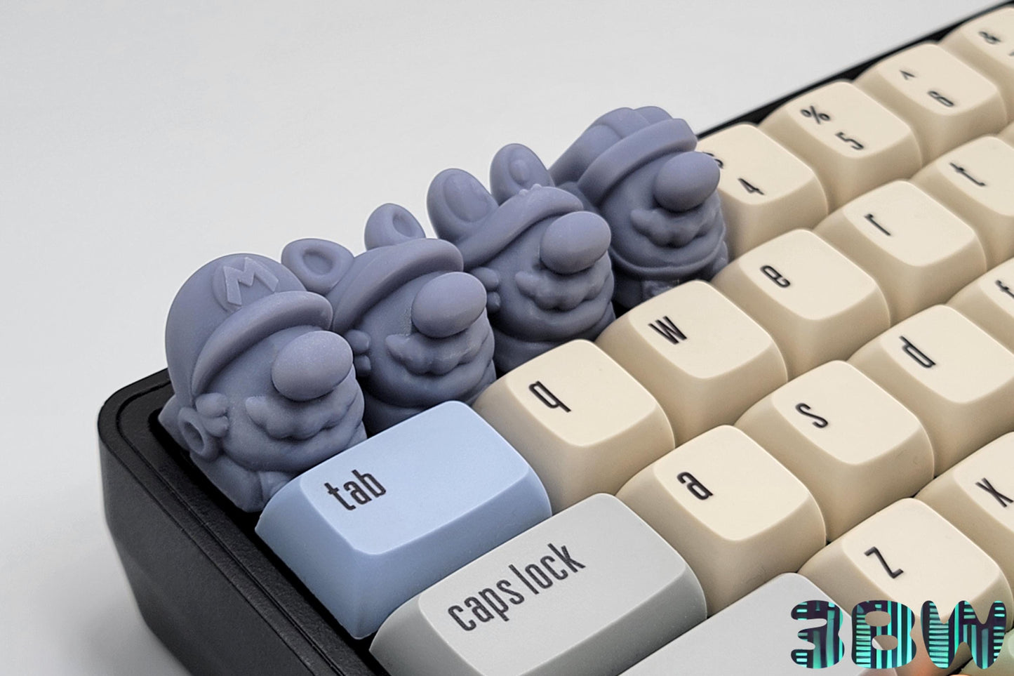 Super Mario Keycap Set | Unpainted Resin Artisan Caps | Cherry MX | Tanooki, Frog, Hammer, Super