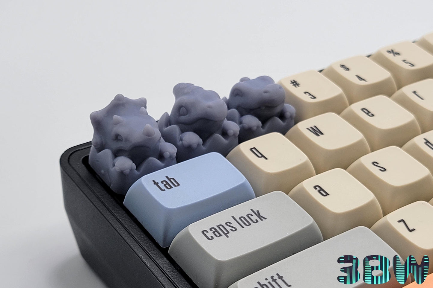 Baby Dinosaur Keycap Set | Unpainted Resin Artisan Caps | Cherry MX | Triceratops, T-Rex, Parasaurolophus