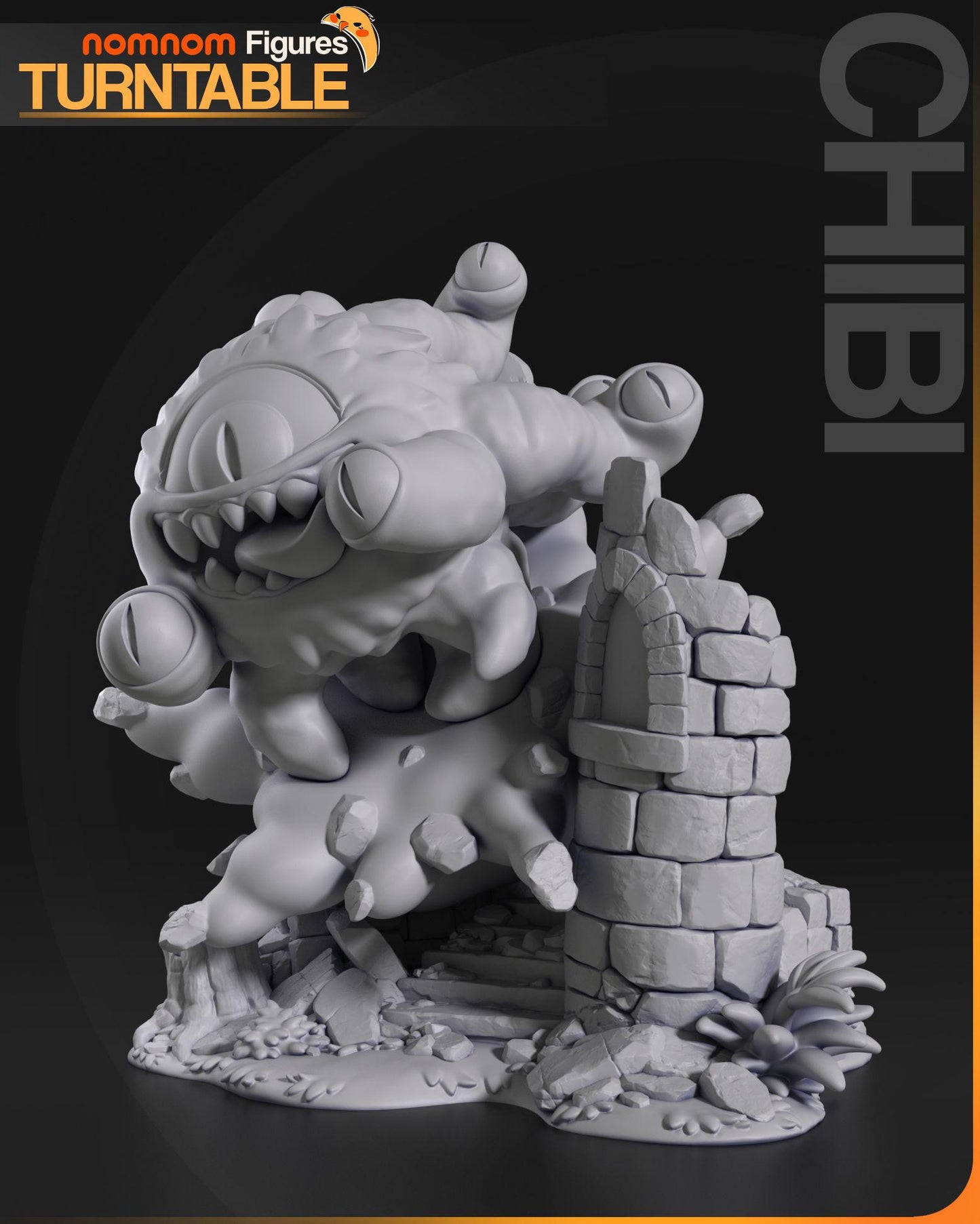 Chibi Beholder | 3-Inch Resin Model Kit | DIY Dungeons and Dragons Scene