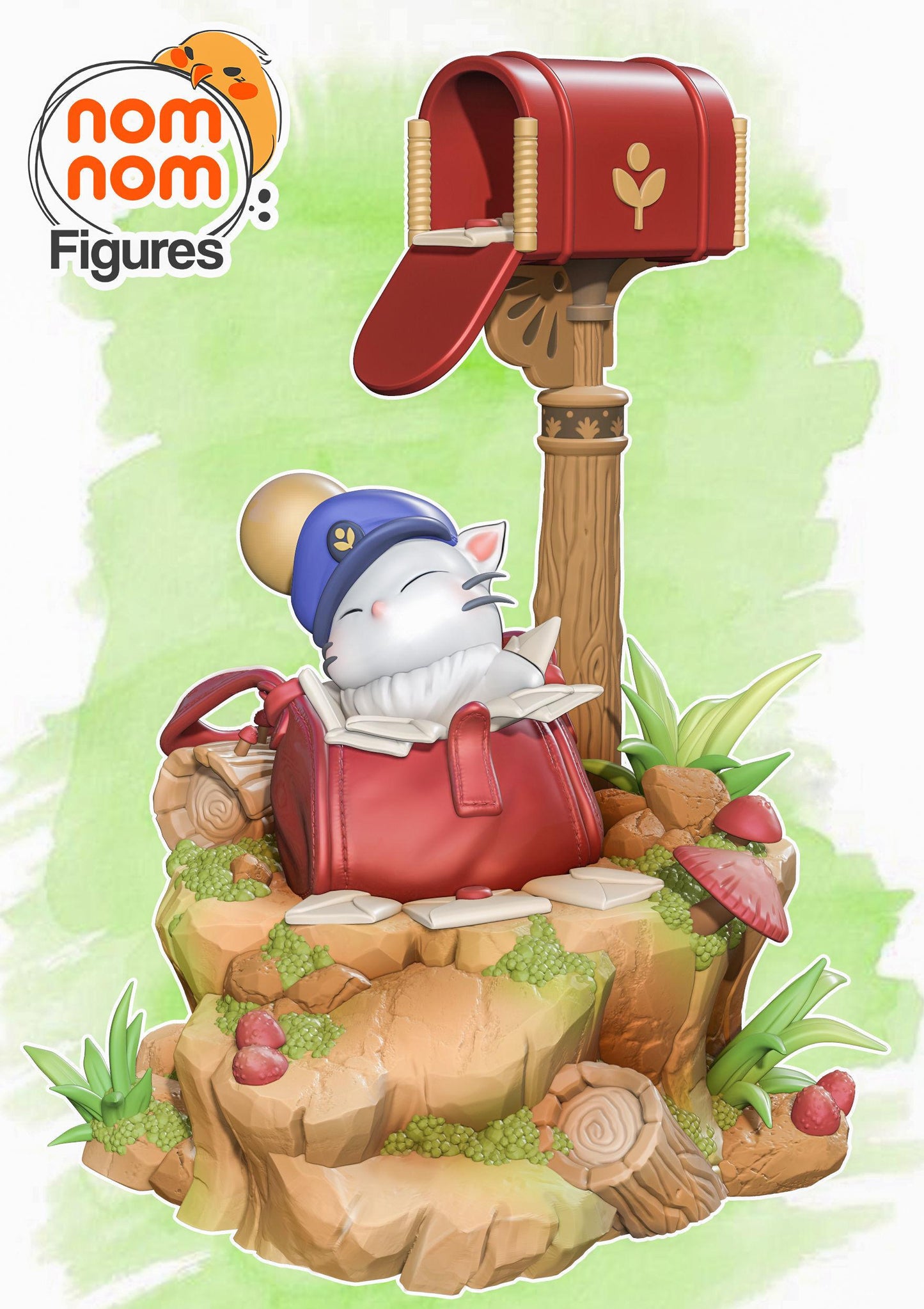 Chibi Mail Moogle | 3.5-Inch Resin Model Kit | DIY Postal Nap Scene Final Fantasy Inspired