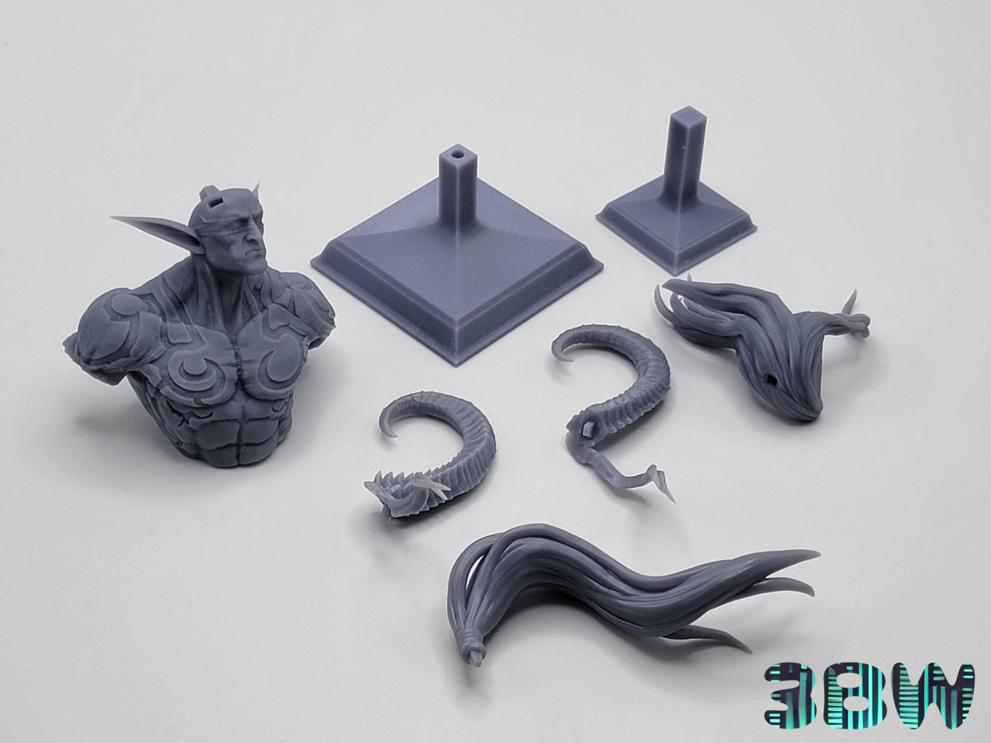Illidan Stormrage Bust | 3.5-Inch Resin Model Kit | DIY WoW Demon Hunter Figure