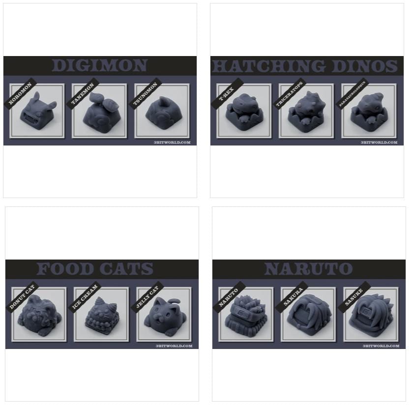 Build Your Own 4-Pack - Unpainted Resin Artisan Keycap | Cherry MX Compatible | Mix & Match