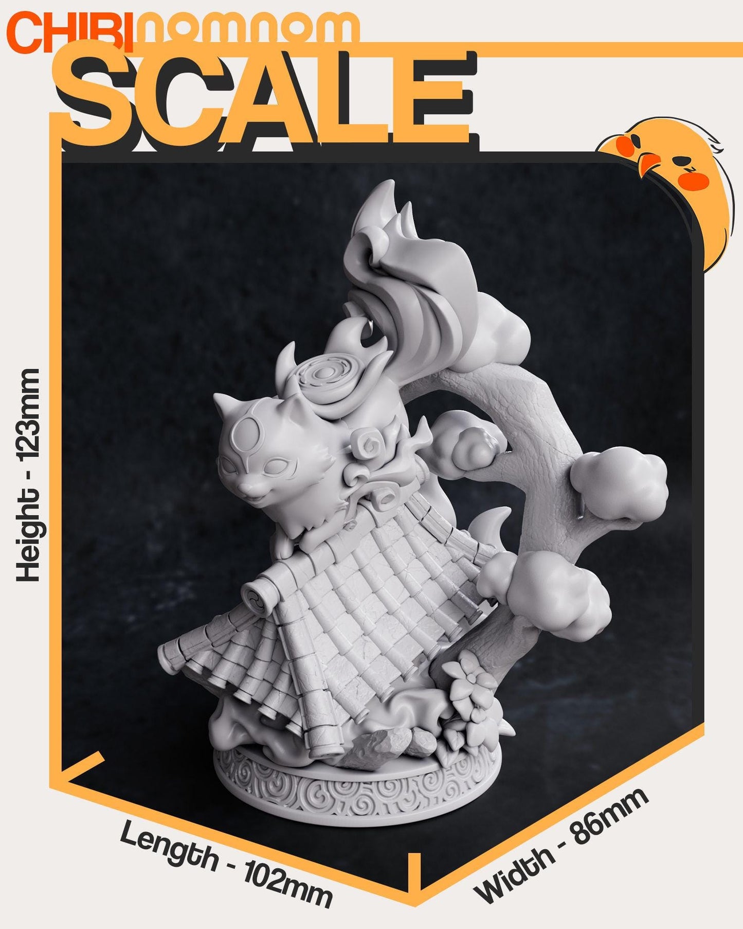 Chibi Amaterasu | 5-Inch Resin Model Kit | DIY Rooftop Pose Inspired by Okami