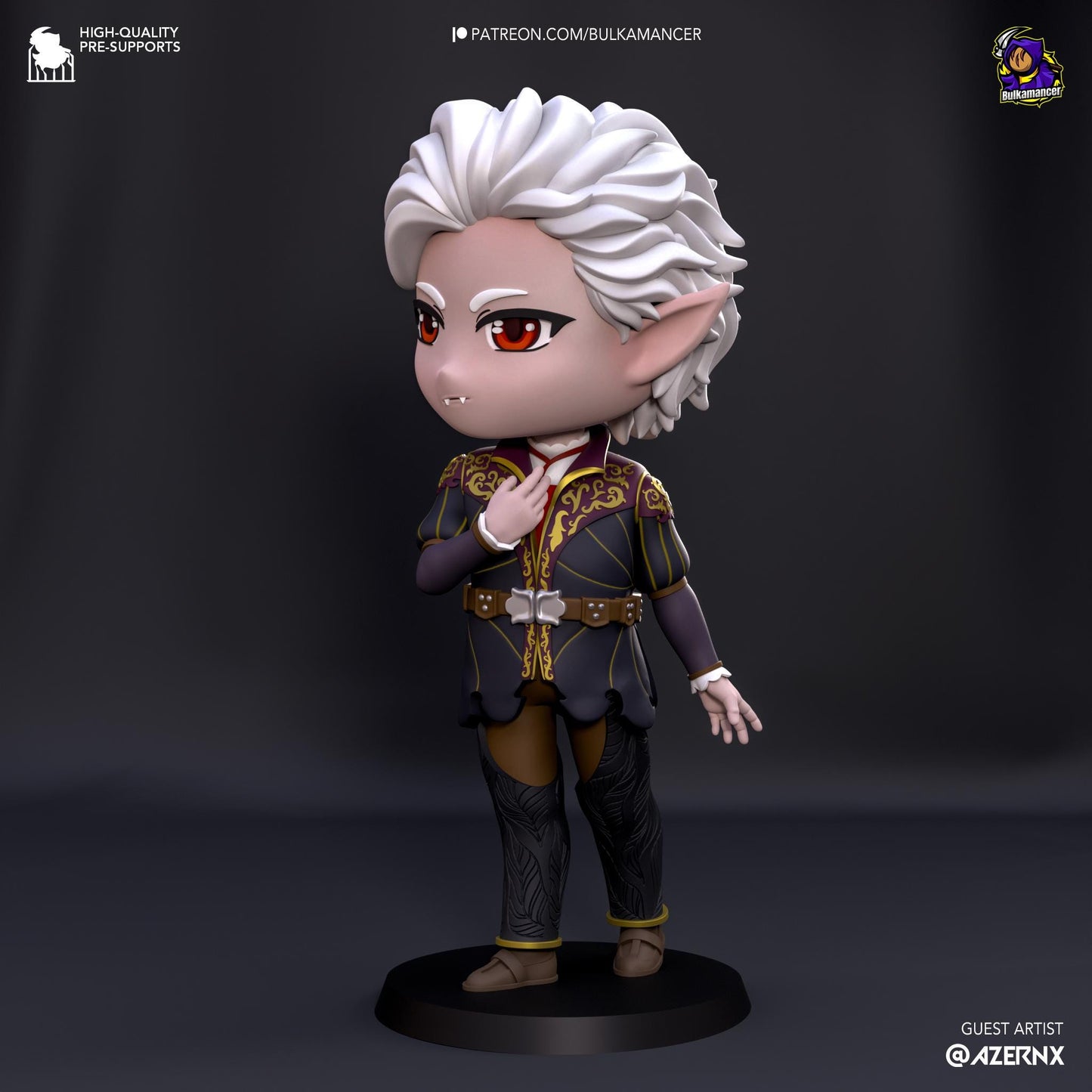 Chibi Astarion | 4-Inch Resin Model Kit | BG3 Baldur's Gate Vampire Rogue Companion