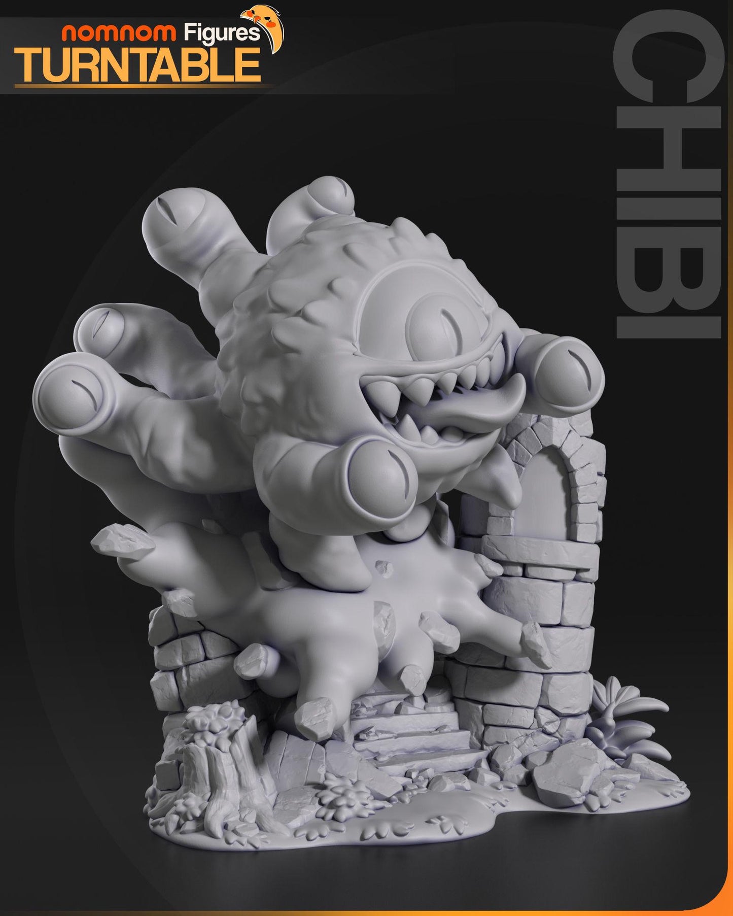 Chibi Beholder | 3-Inch Resin Model Kit | DIY Dungeons and Dragons Scene