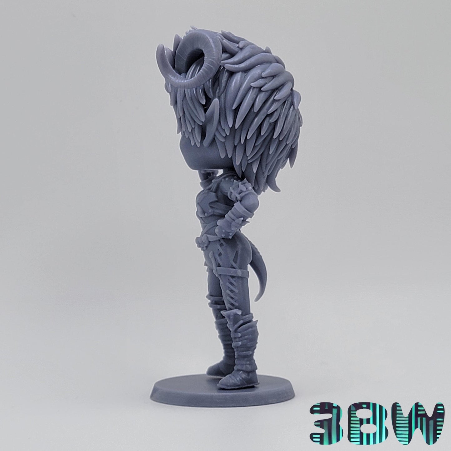 Chibi Karlach | 4-Inch Resin Model Kit | BG3 Baldur's Gate Tiefling Barbarian Companion