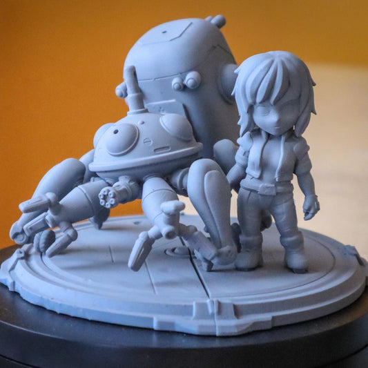 Chibi Motoko Kusanagi and Tachikoma | 3-Inch Resin Model Kit | Ghost in the Shell