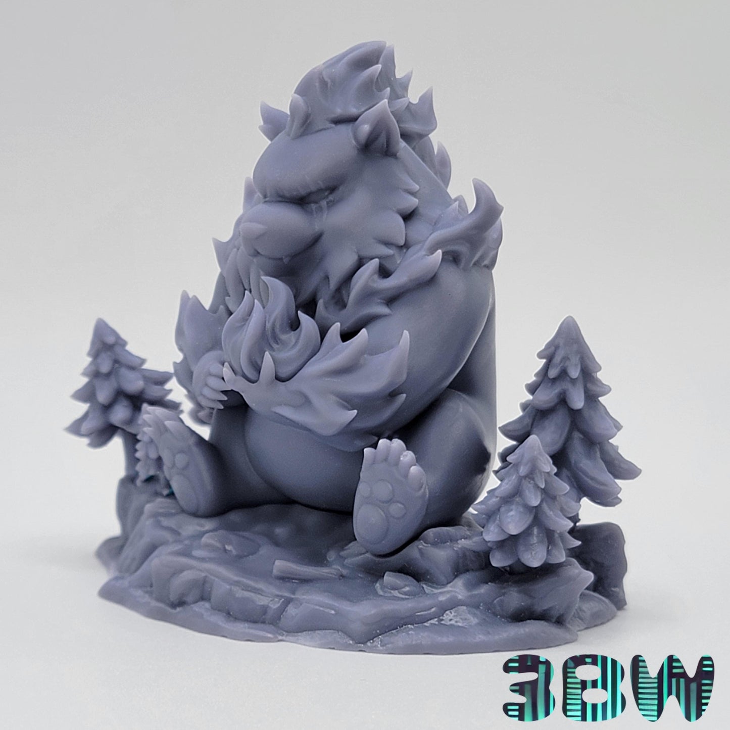 Chibi Tank | 3-Inch Resin Model Kit | Solo Leveling Shadow Bear in Forest Scene
