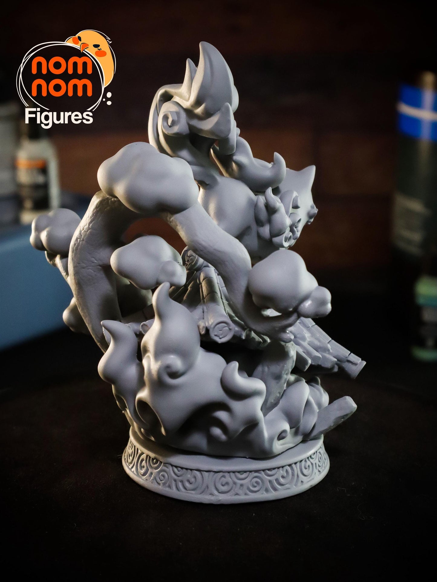 Chibi Amaterasu | 5-Inch Resin Model Kit | DIY Rooftop Pose Inspired by Okami