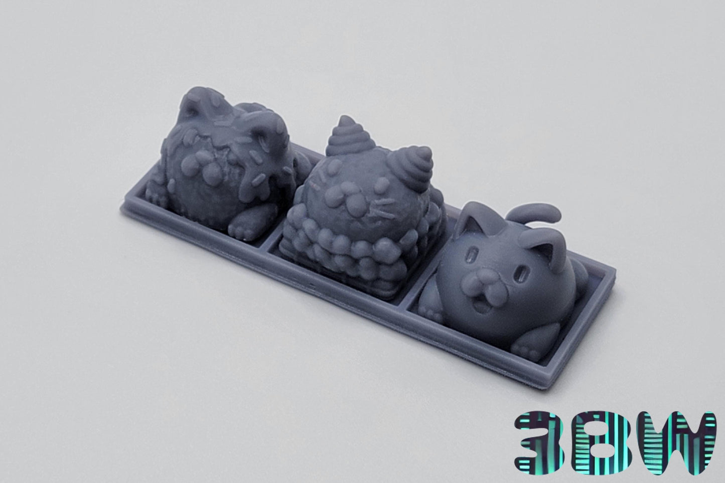 Dessert Cat Keycap Set | Unpainted Resin Artisan Caps | Cherry MX | Donut Cat, Ice Cream Cat, Jelly Cat