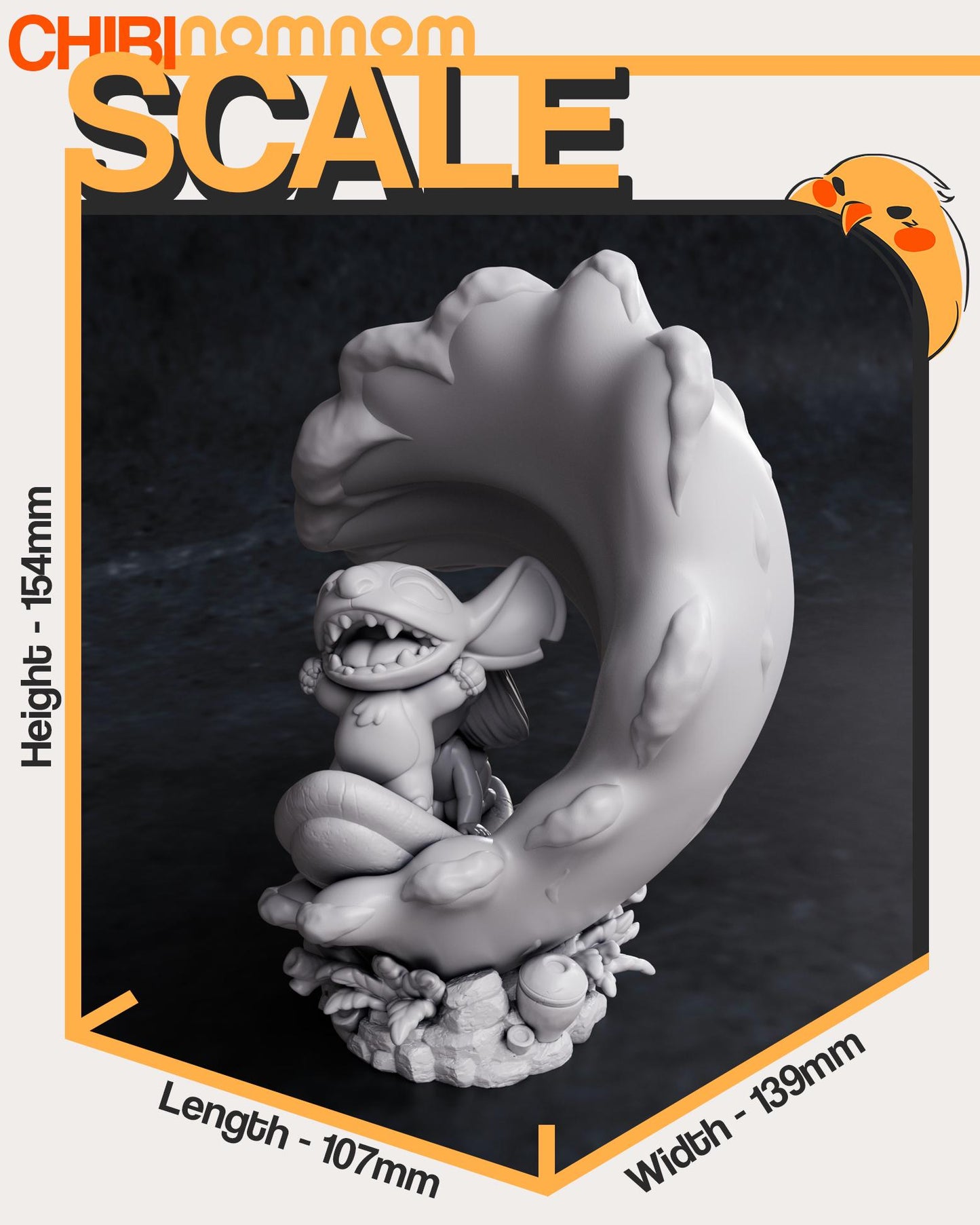 Chibi Lilo and Stitch | 6-Inch Resin Model Kit | Surf Scene